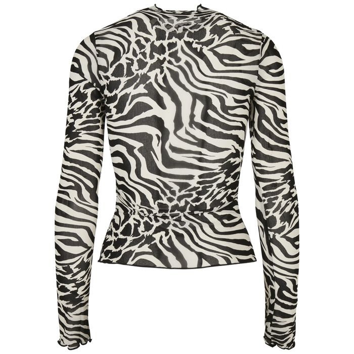 Haut Col Roulé - Urban Classics - Femme - Grandes Tailles - Imprimé All-over - Maille Transparente