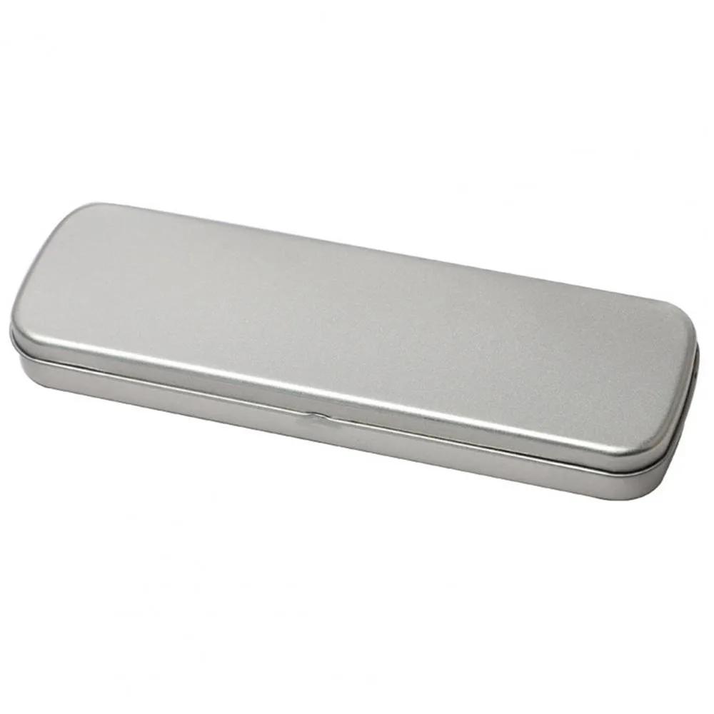 

1Pcs New Rectangular Metal Pen Box Fountain Pen Spacious Pencil Case Versatile Tinplate Box белый