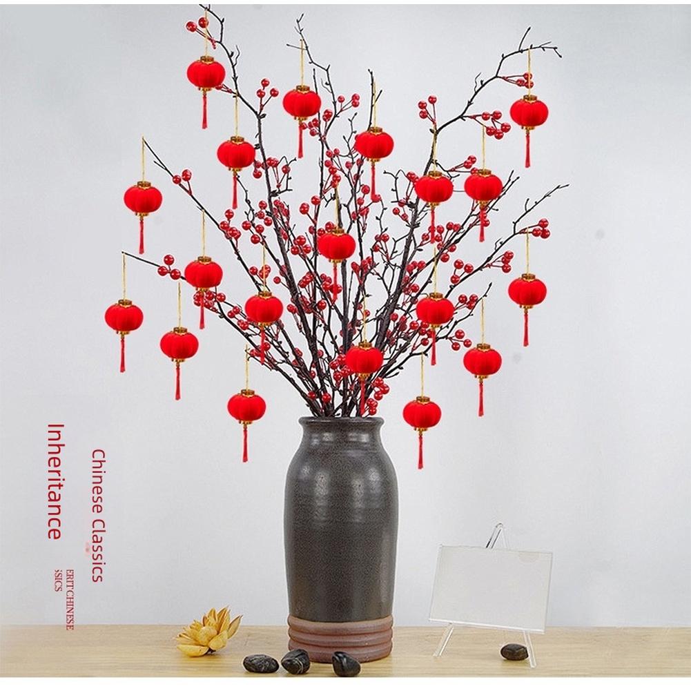 Indoor Outdoor Flocking Lanterns for Chinese New Year Festival Party Decor