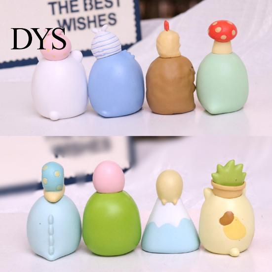 8Pcs Cute Anime Figure Sumikko Gurashi Model Toy Car Ornaments Home Decoration