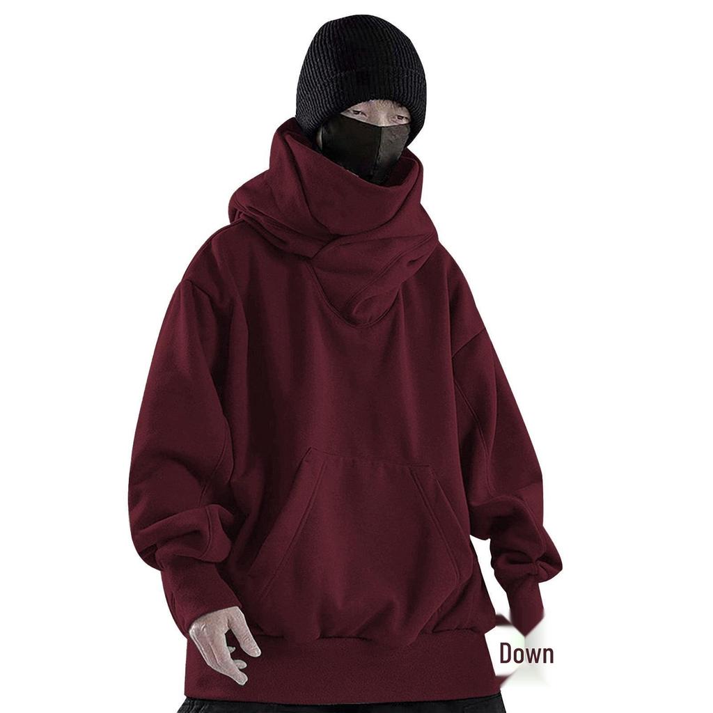 2024 Herbst Hoodie mit Samtfutter und gestapeltem Kragen: Trendig Unisex Lässig Lockere Passform