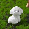 Waterproof Cute White Dog Statue Realistic Cartoon Dog Ornaments Creative Resin Dog Statue  Balcony