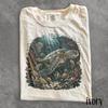 Retro Meeresschildkröten Shirt, Meeresleben Ozean Grafik T-Shirt, Vintage Küstenwildnis Natur Oberteil, Comfort Colors® Schildkrötenliebhaber Geschenk T-Shirt