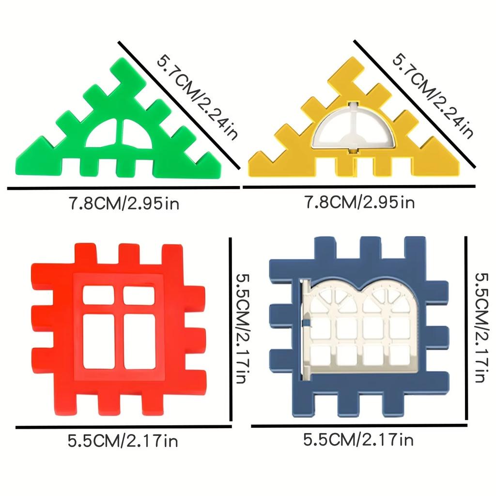 Blocs de construction de maison à grande échelle Simulation de conception de fenêtre, Construction pour maternelle, Création de grande maison pour garçons et filles Bui