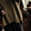 Retro Earth Yellow Wool Oversized Vest Sweater - Autumn Collection