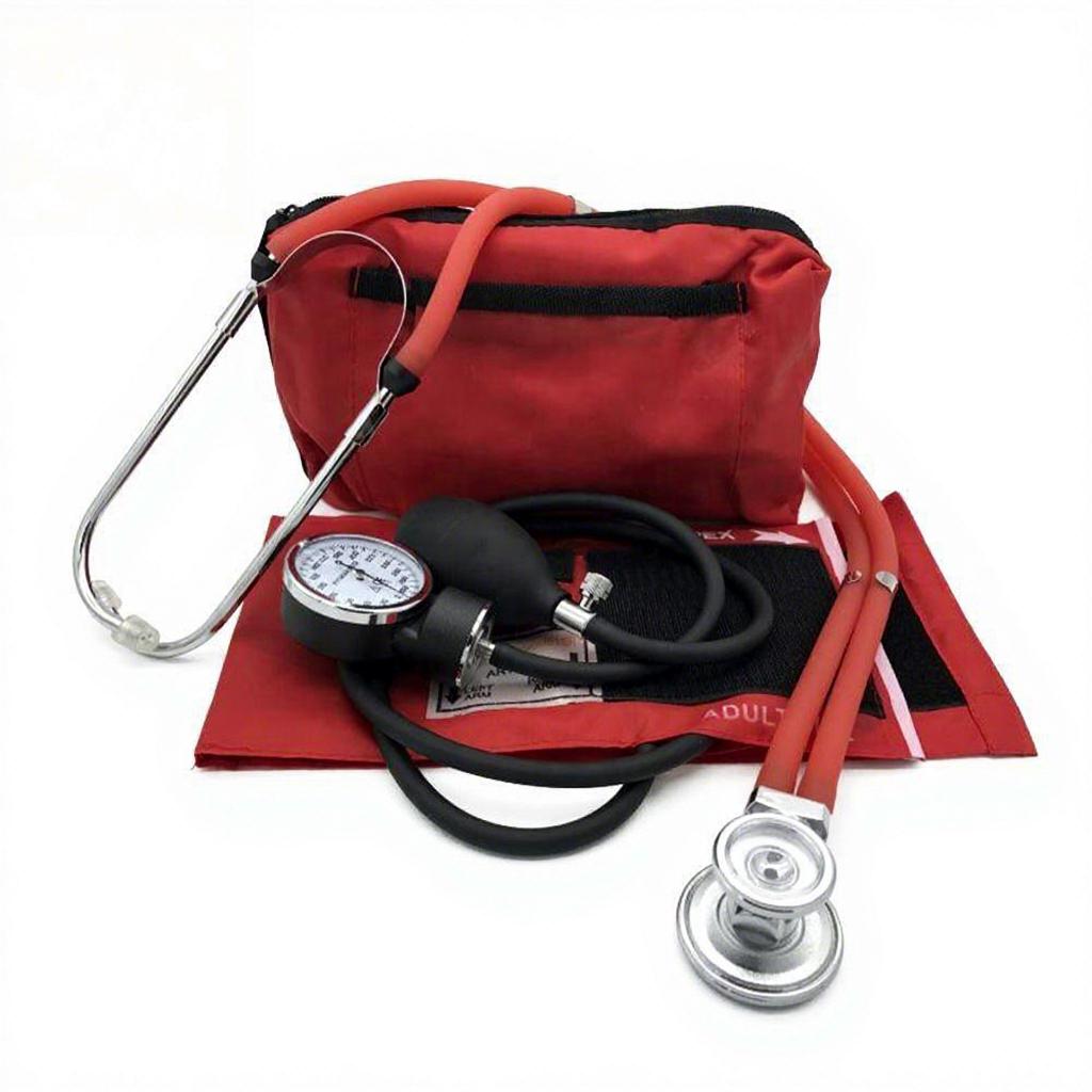 Healthcare Supplies Portable Blood Pressure Monitor Manual BP Tensiometer Aneroid Sphygmomanometer With Stethoscope Metal