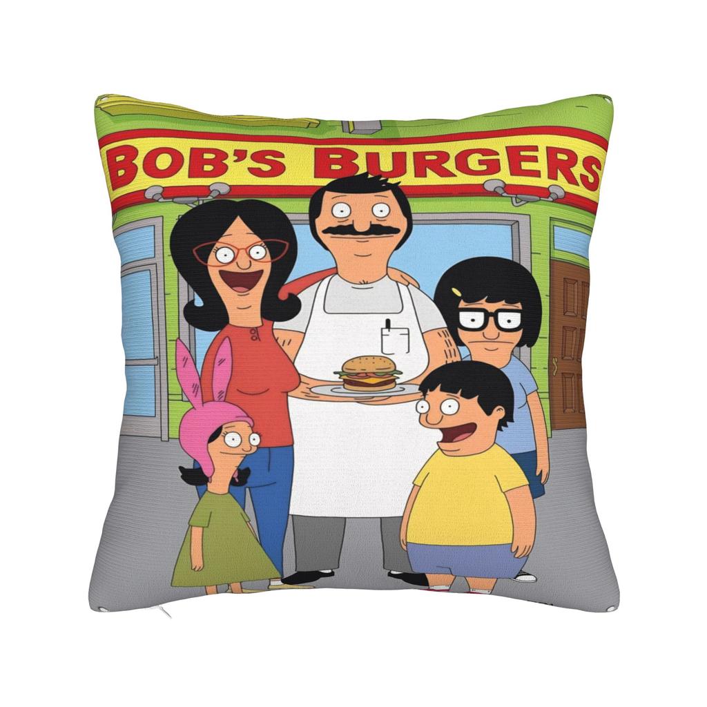 B-Bob Burgers Thanksgiving Pillowcase Cushion Cover  Pillow Covers Soft and Sweet Chair Decorations Zipper Multiple Sizes