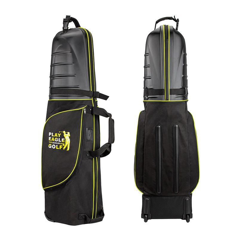 PLAYEAGLE Foldable Hard Shell Golf Travel Bag with Wheels - Protective Cover for Airplane Check-in