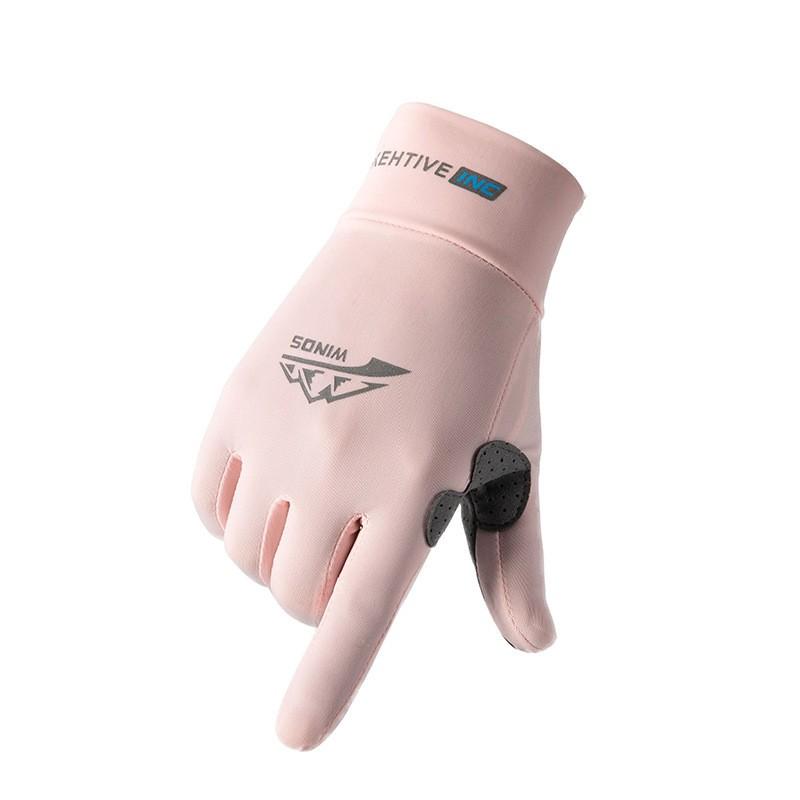 Men Women Ice Silk Full Finger Gloves Cycling Running Driving Fishing Touchscreen Anti-Slip Sport