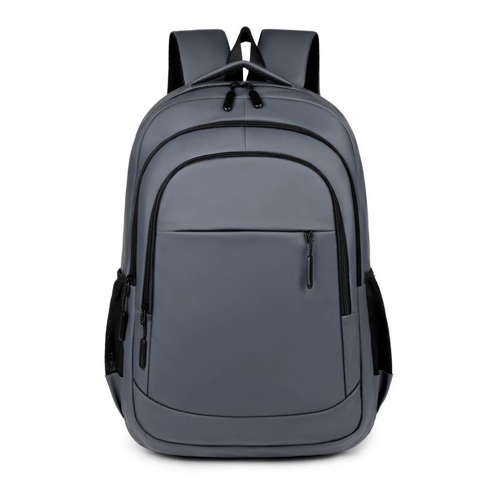 Large-capacity business backpack, computer bag, waterproof leather film material, student schoolbag, waterproof and wear-resistant серый