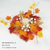 Artificial Wreath With Pumpkin Berries Candle Holder Halloween Thanksgiving Table Decor