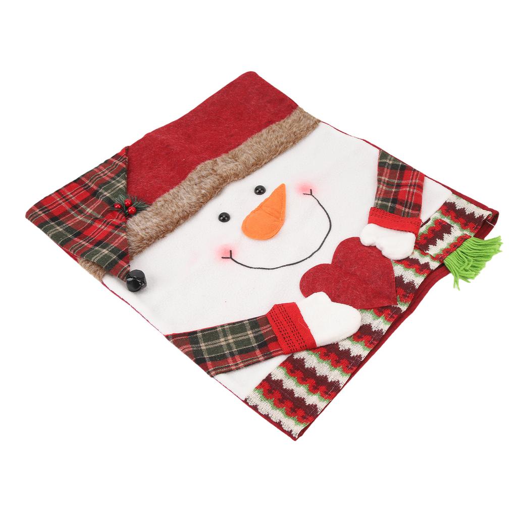 Weihnachtsessen Stuhllehnenbezüge Einfach zu installieren Weich Knitterarm Rutschfest Weihnachts-Stuhlhussen für Esszimmer