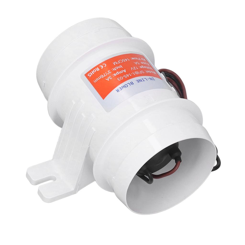 In Line Air Blower 3in 145CFM 12V High Efficiency Marine Bilge Blower for Boat RV Yacht