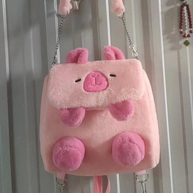 Uroczy kreskówkowy plecak pluszowy kapibara o dużej pojemności tornister studencki damski torba kawaii torba crossbody torba na ramię torebka
