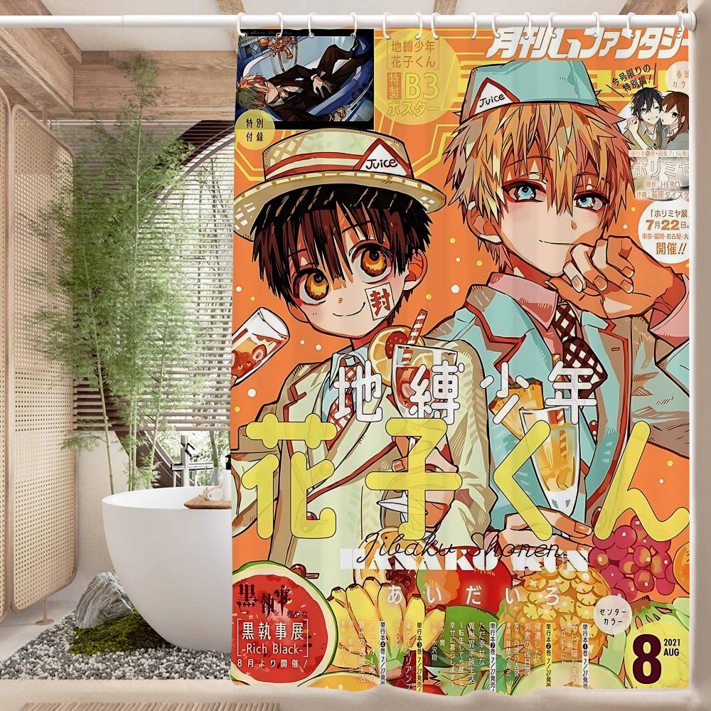 Anime Toilet B-Bound H-Hanako Kun Shower Curtain - Water-Repellent And Leak-Resistant, Mold And Mildew Resistant For