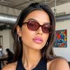 Cycling Vintage Square Rice Nail Sunglasses for Women Y2K Luxury Mirror Sun Glasses Female High-End Casual Simple Eyeglasses