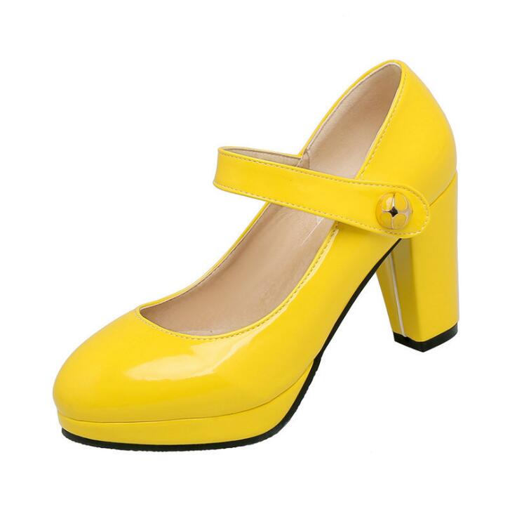 Women Pumps Girls' Shoes Platform High Heels Mary Jane Shoes Lolita High Heels Shallow Round Toe Office Party Wedding Footwear