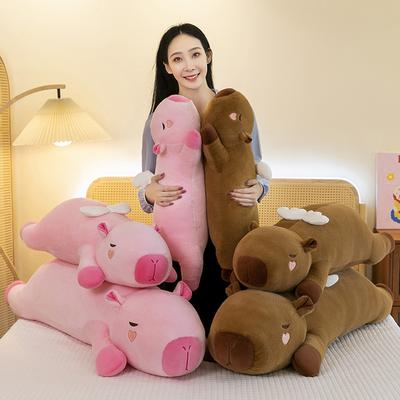 Boneca Capivara Anjo de Festa Fofa Fofa Menina Almofada de Dormir Brinquedo de Pelúcia Boneca Calmante