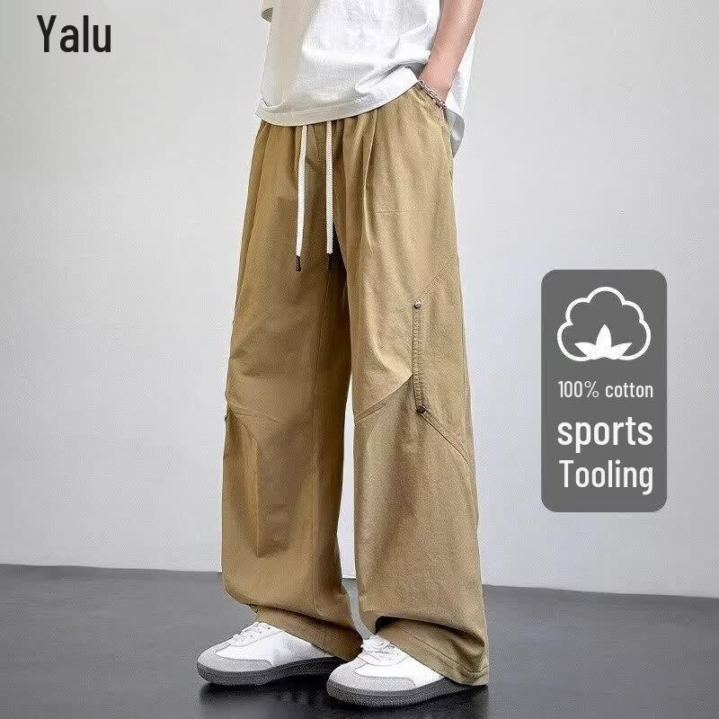 Yalu Men's Cotton Casual Straight Leg Cargo Pants