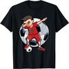 Dabbing Jongen Marokko Voetbalfan Shirt Marokkaanse Vlag T-shirt