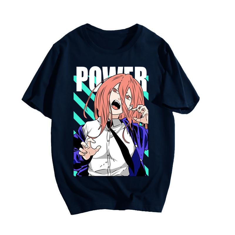 CHAINSAW MAN Anime Chainsaw Man Peripheral Print Summer Loose Short Sleeve T-Shirt Casual Sports Top