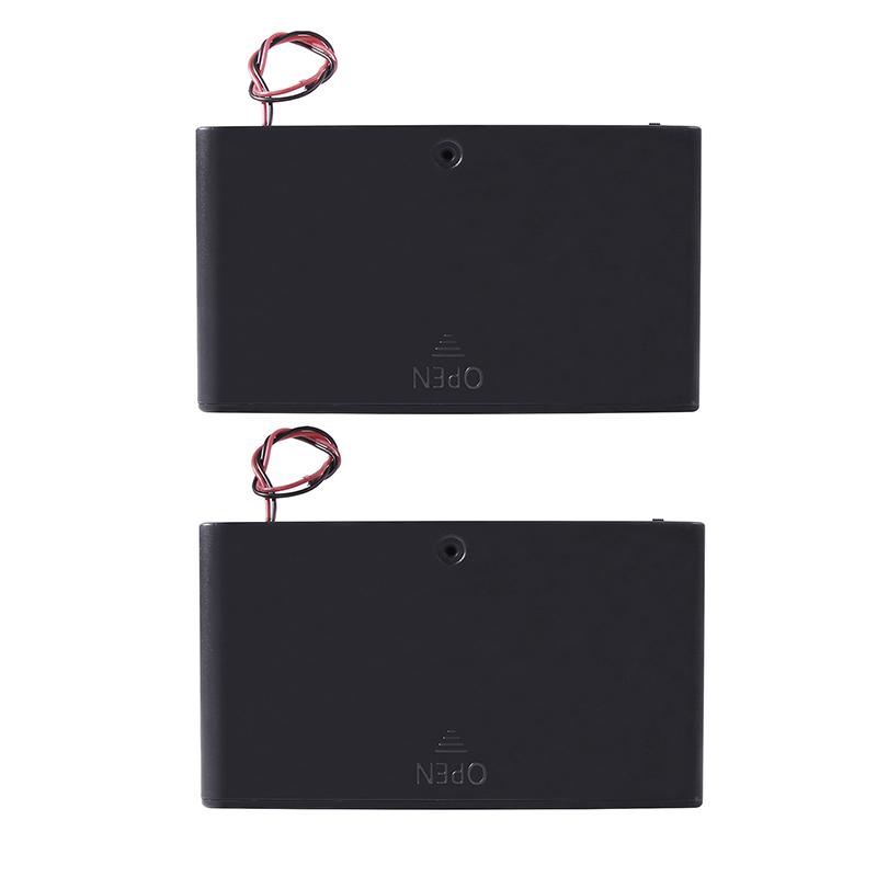 1/2 Stück 8 Schlitze AA-Batteriehalter Batterieaufbewahrungskoffer Box mit Schalter & Deckel Batterien Standardbehälter