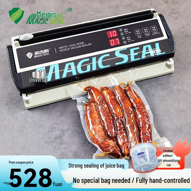 

Компактный вакуумный упаковщик для продуктов, ширина запайки 5 мм, идеально подходит для пластиковых пакетов и домашнего использования, бесплатная доставка Korean/German Standard (220V + English Manual)