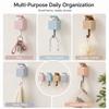Punch Free Cute Cat Wall Hook Retractable Pop Up Wall Hanger  For Keys Bags Towels