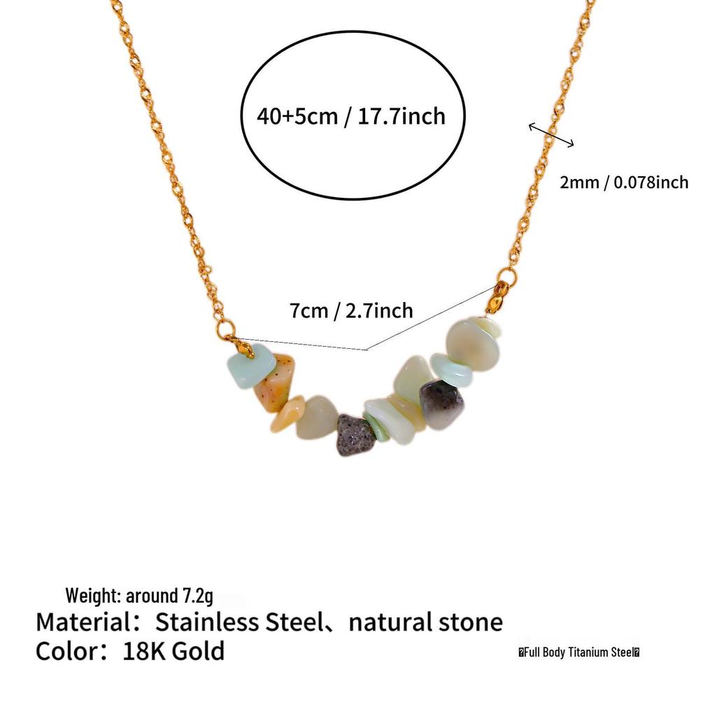 12-Farben Naturstein Geburtsstein Edelstahl Sternbild Halskette für Damen