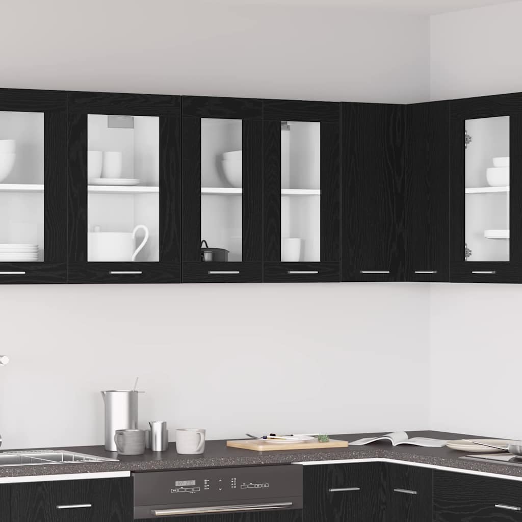 Hanging Cabinet Black Oak Effect 60 X 31 X 60 Cm Engineered Wood