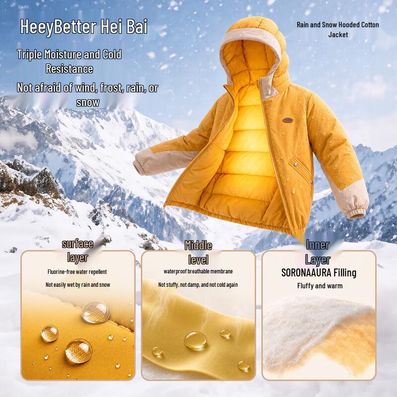 HeyBetter Children's Water-Resistant Hooded Padded Jacket