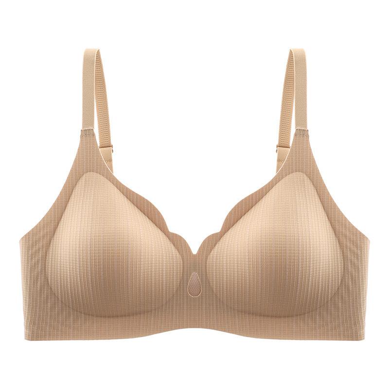 Women Hollow Out Wireless Push Up Comfortable Side Support Gathering Bra