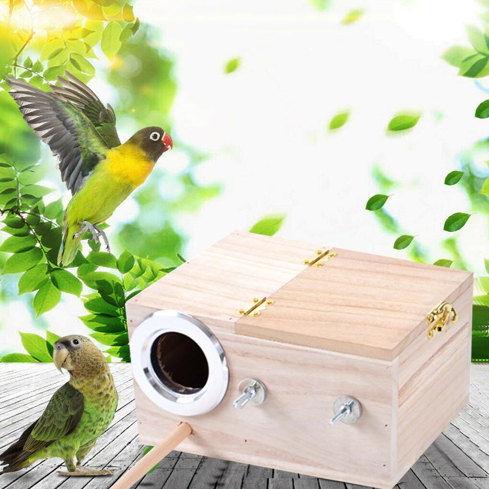 Bird Breeding Box Cage Nest For Parrot Nesting House Wooden Lovebirds Finch Wood Breeding Box For Lovebirds Parrot Mating Box
