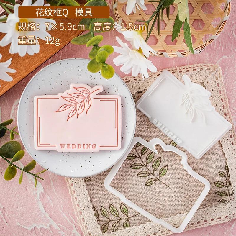 Christmas Fondant Biscuit Mould Xmas English Letter Embossing Stamp Dessert Cake Decoration Acrylic Pastry Cookie Cutter Tools