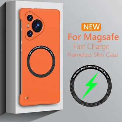 For Huawei Pura 70 Ultra Frameless Magsafe Slim Case For Huawei Pura 70 Ultra Pro Pura70 Pro Plus Wireless Charging Back Cover