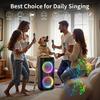 Karaoke Machine with 2 Wireless Microphones, 24" Big Portable Bluetooth Speaker for Adults with RGB Light PA System Treble & Bass
