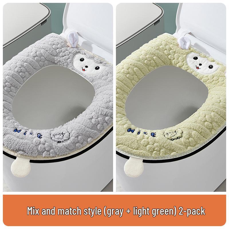 Winter Thickened Toilet Seat Cushion, Waterproof & Zippered, Universal Fit for All Seasons