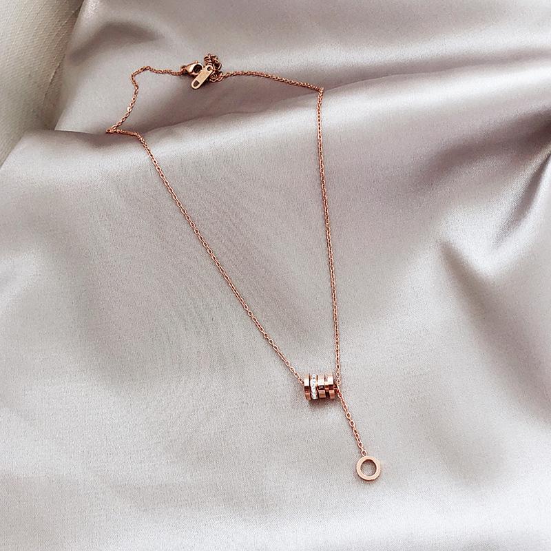 Titanium Steel Gold Brick Necklace for Women - Luxury 2025 Style, High-End Sweater and Collarbone Chain, Non-Fading.