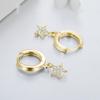 Modian Luxury 925 Sterling Silver Hearts Stars & Moon Dangle Earrings Fashion Silver Jewerly For Women Wedding Earring Gift