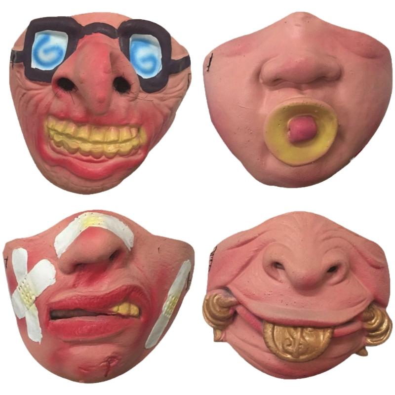Latex Half Face Costume Mask Set for Group Photos, Cosplay Use, Stage Scenes and Theme Gathering Party Supplies