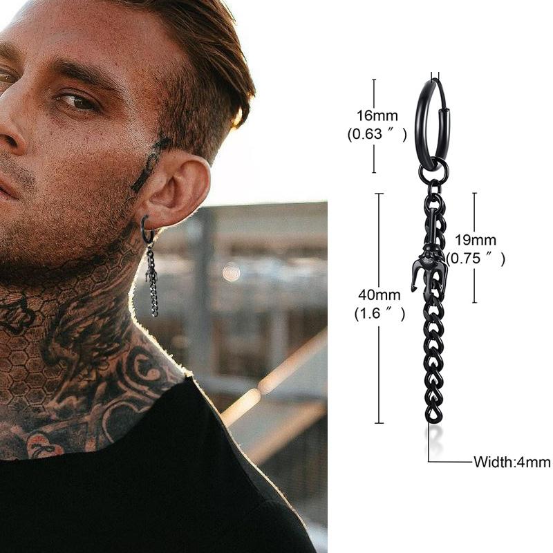 Lightning Bolt Charm Hoop Huggie Copper Color Earrings for Men Stainless Steel Hinge Hoops Lightnings