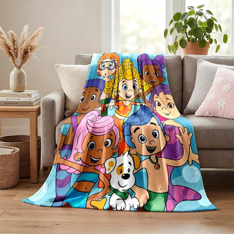 Coperta Bubble Guppies Coperta in Flanella Morbida Accogliente Peluche Coperta da Divano Letto Leggera Decorazione per la Casa