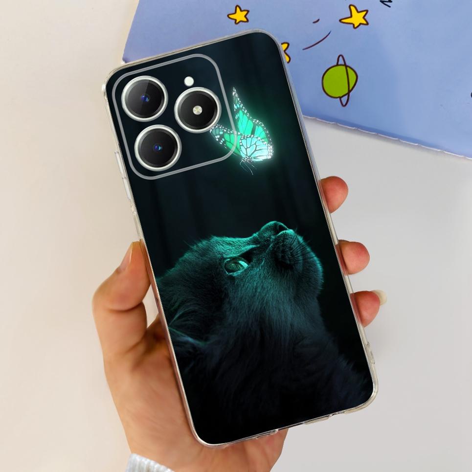 For Realme C63 C61 Phone Cover Case Cool Cartoon Dragon Space Man Cat Funda Soft Clear Silicone Bumper For Realme Narzo N61 N63