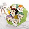 Disney Snow White, Seven Dwarfs Automatic Open/Close Umbrella - Cute Umbrella with Cute Design, Portable 3-Fold Compact Umbrella for Men & W