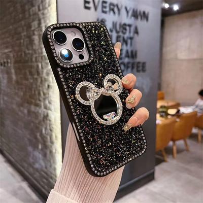 Luxury Diamond Glitter Mirror Leather Phone Case For iPhone 16 15 14 13 12 11 Pro Max Shockproof Cover