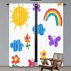Set Of 2 Flat Printing Curtains Butterfly Rainbow Sky Digital Printed Polyester Drapes Festive Holiday Perfect Curtain