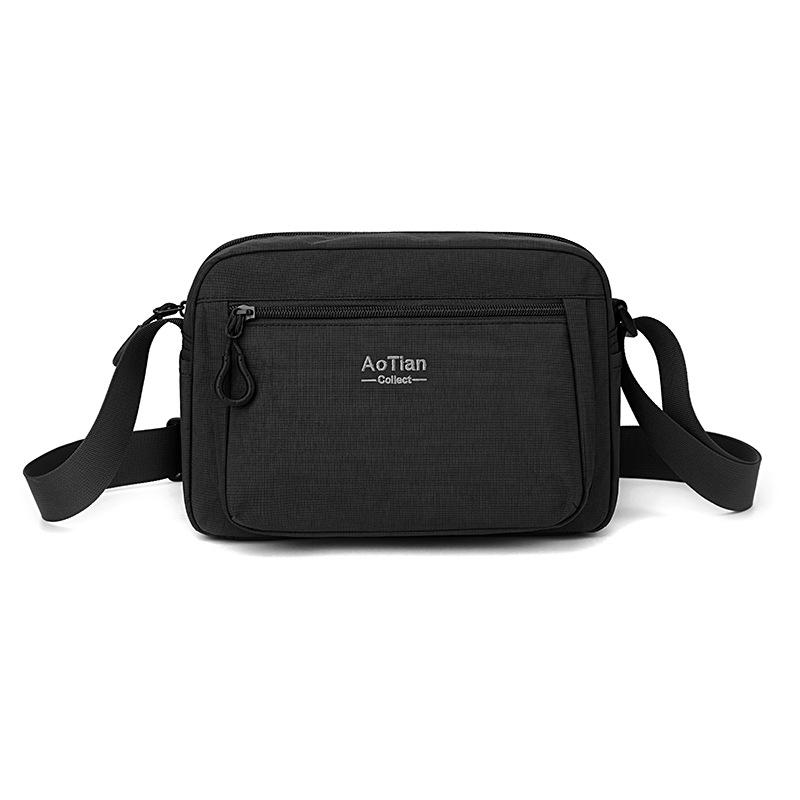 Sac bandoulière léger en nylon pour hommes femmes Sac messager décontracté à bandoulière avec poches zippées