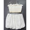Foreign Trade Order Dee **LLY Wooden Ear Pleat Waist Exposed Navel Heavy Industry Exquisite Cami 55% Linen