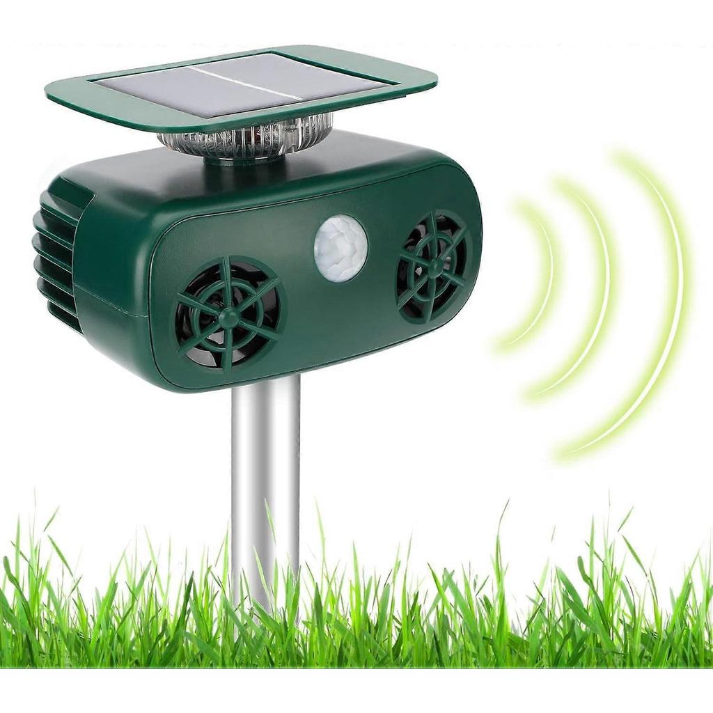 Waterproof Solar Ultrasonic Cat Repeller Outdoor Cat Repeller with Flashing LED Ultrasonic Animal Repeller for Dogs Squirrels Birds Wild Animals