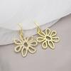 Asymmetric Dangle Earrings Unique Hollow Flower Drop Earrings Statement Jewelry Fashion Simple Small Hoop Earrings